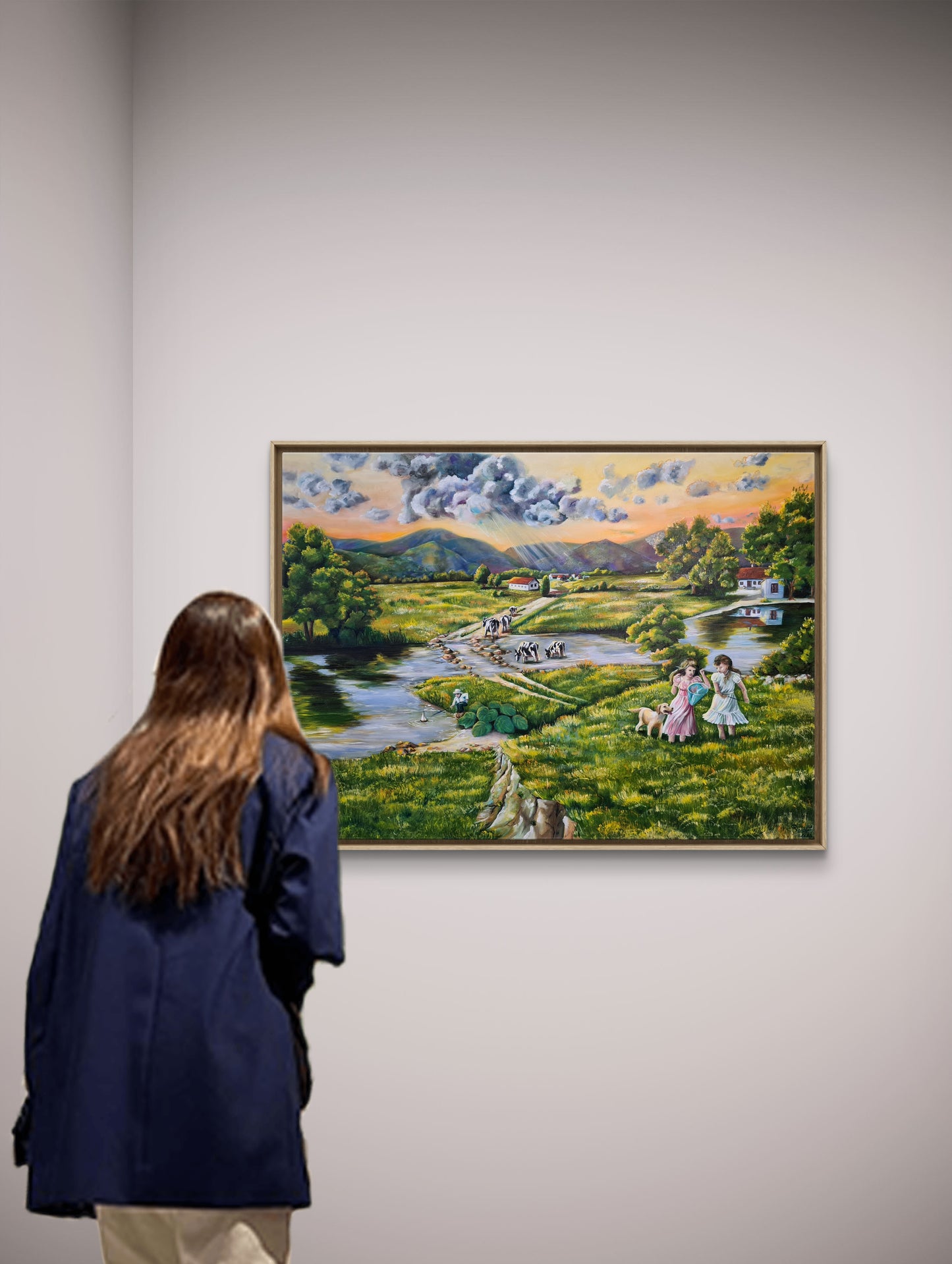 Time to go home 120x90 cm Original Oil painting by Daniella Szabó-Telek