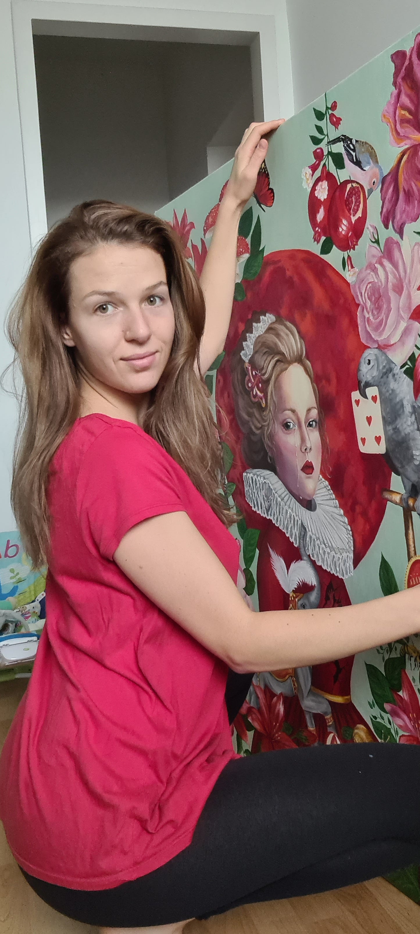 Red Moon– 100x120 cm Original Oil Painting on Canvas