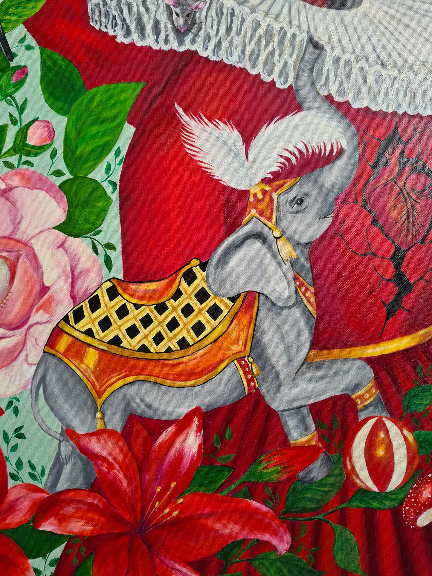 Red Moon– 100x120 cm Original Oil Painting on Canvas