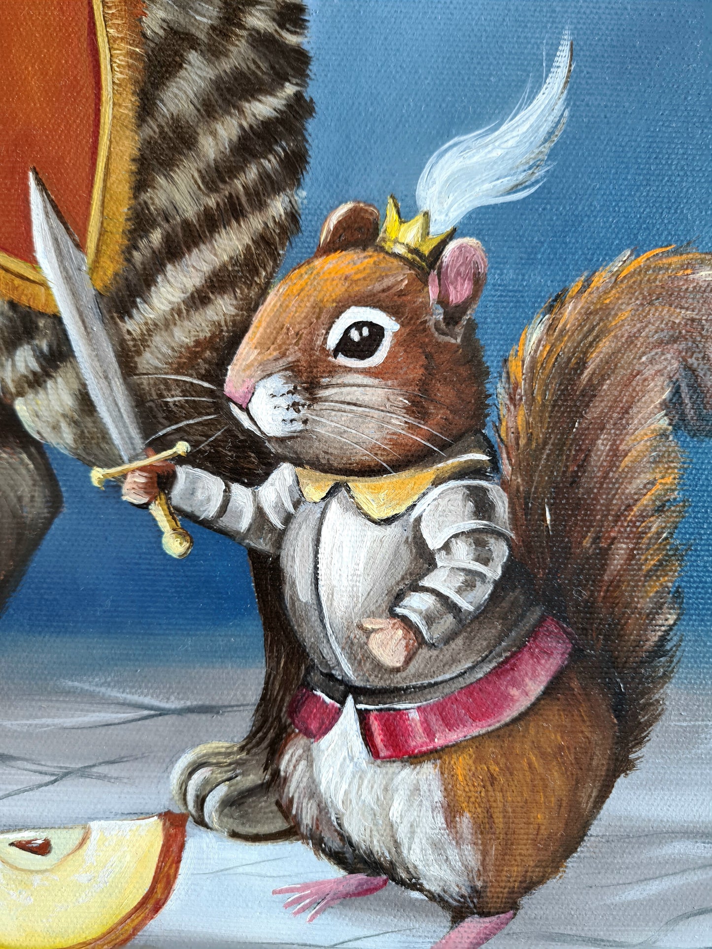 Bajusz úr és a békakirály – 50x50 cm Eredeti olajfestmény vászonra Daniella Szabò-Telektől