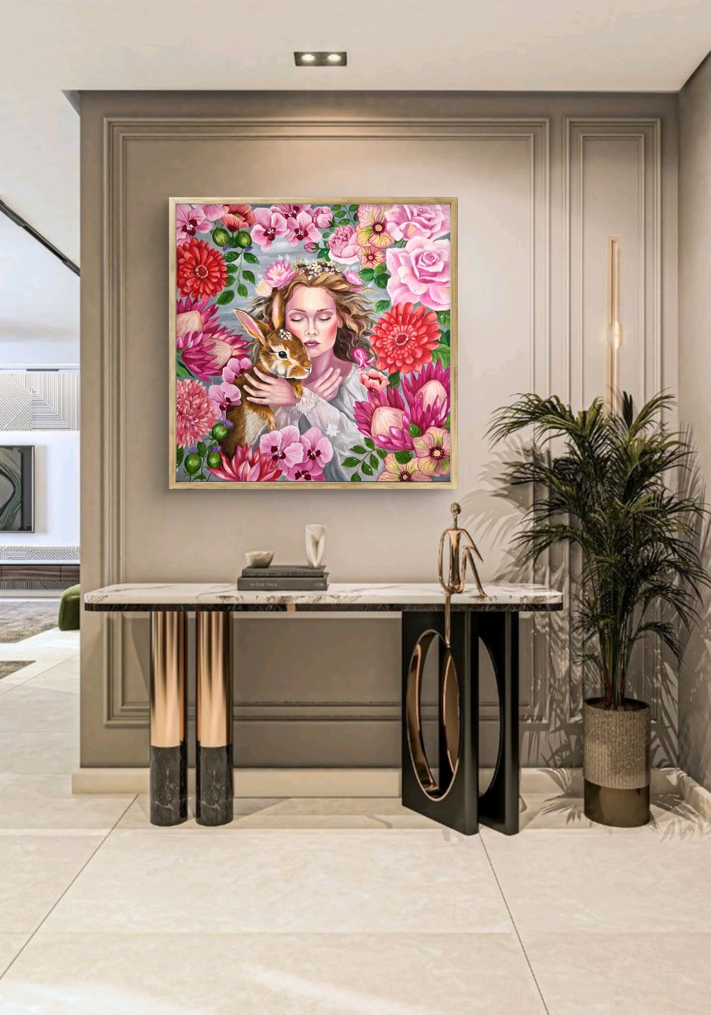 Gentle drizzle– 80x80 cm Original Oil Painting on Canvas