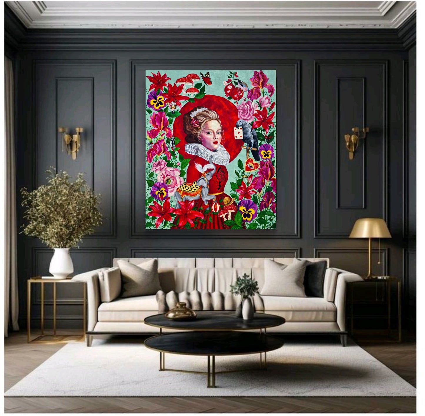 Red Moon– 100x120 cm Original Oil Painting on Canvas
