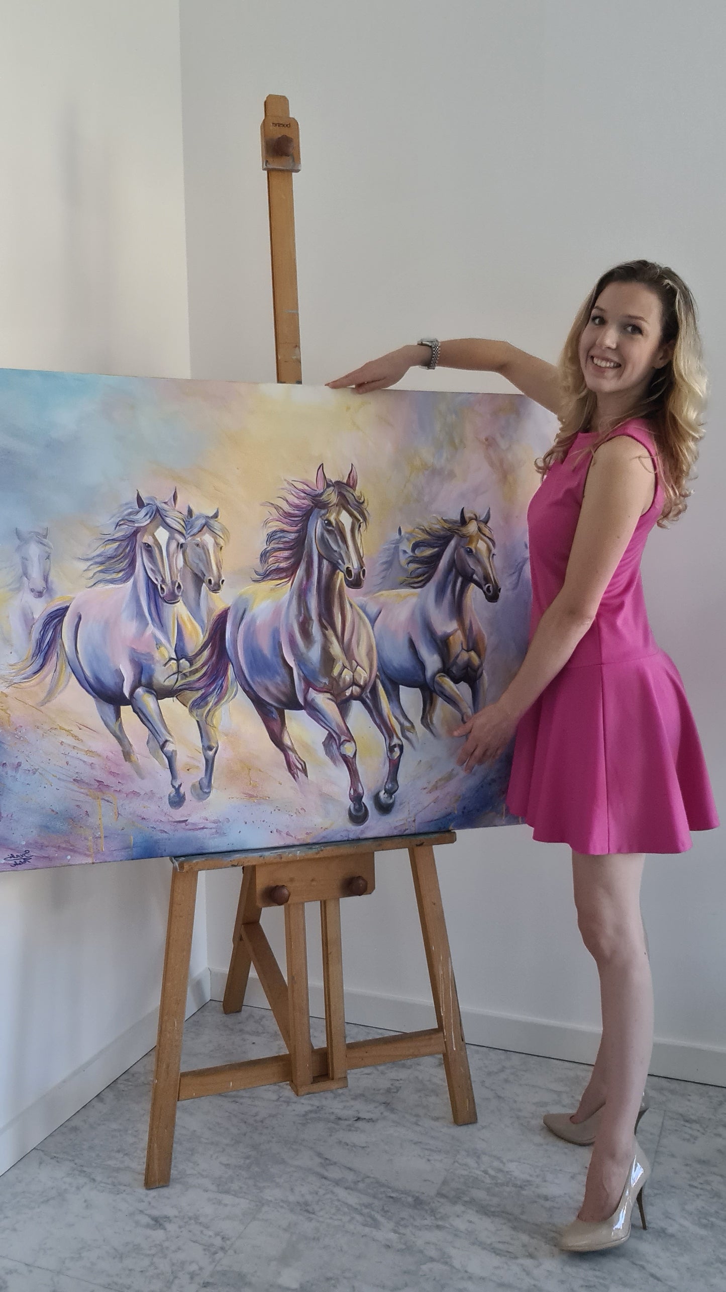 Silky morning sun 120x90 cm Original Mixed media Painting on Canvas from Daniella Szabò-Telek