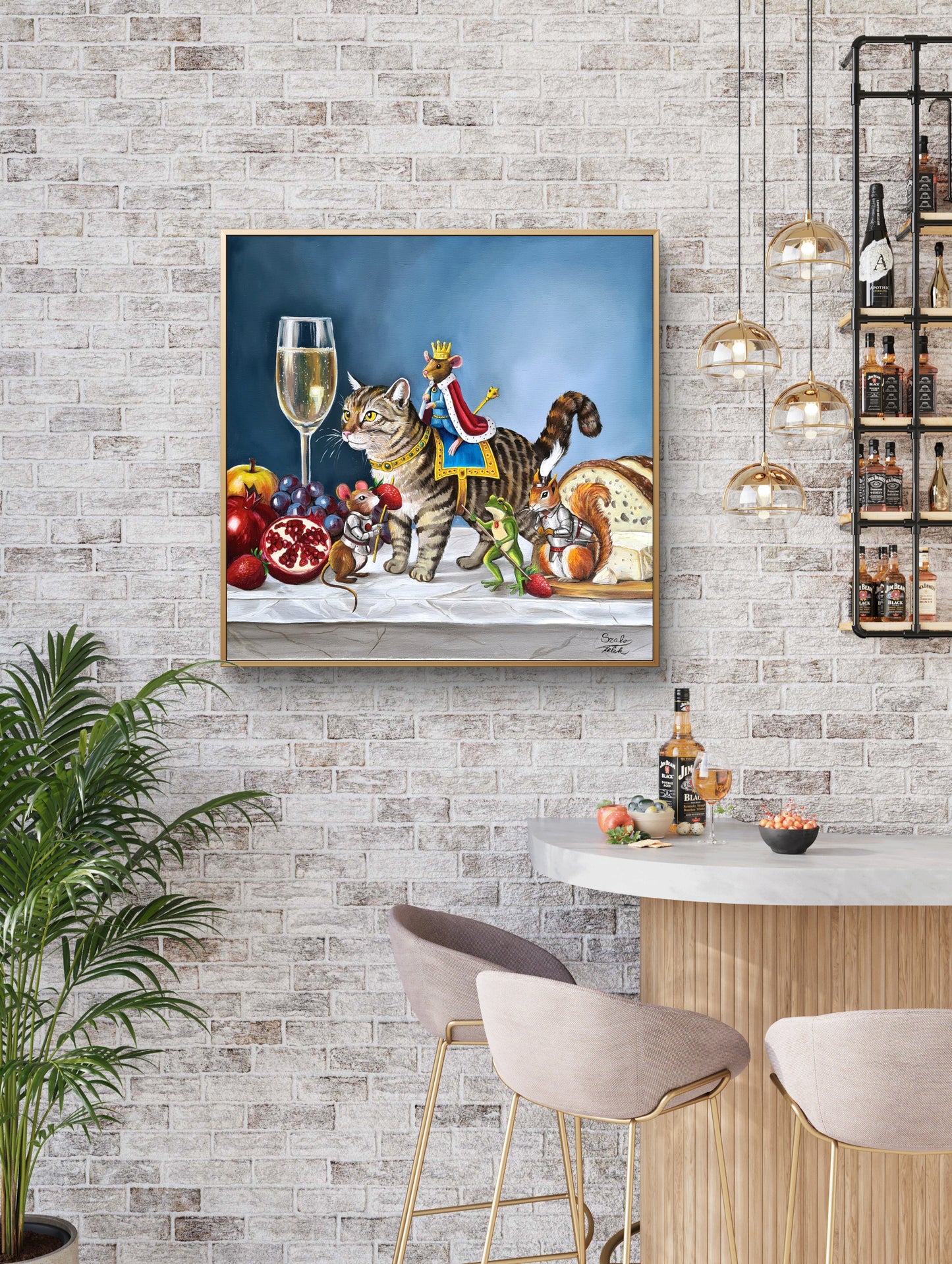 King of the Pantry– 50x50 cm Original Oil Painting on Canvas from Daniella Szabò-Telek