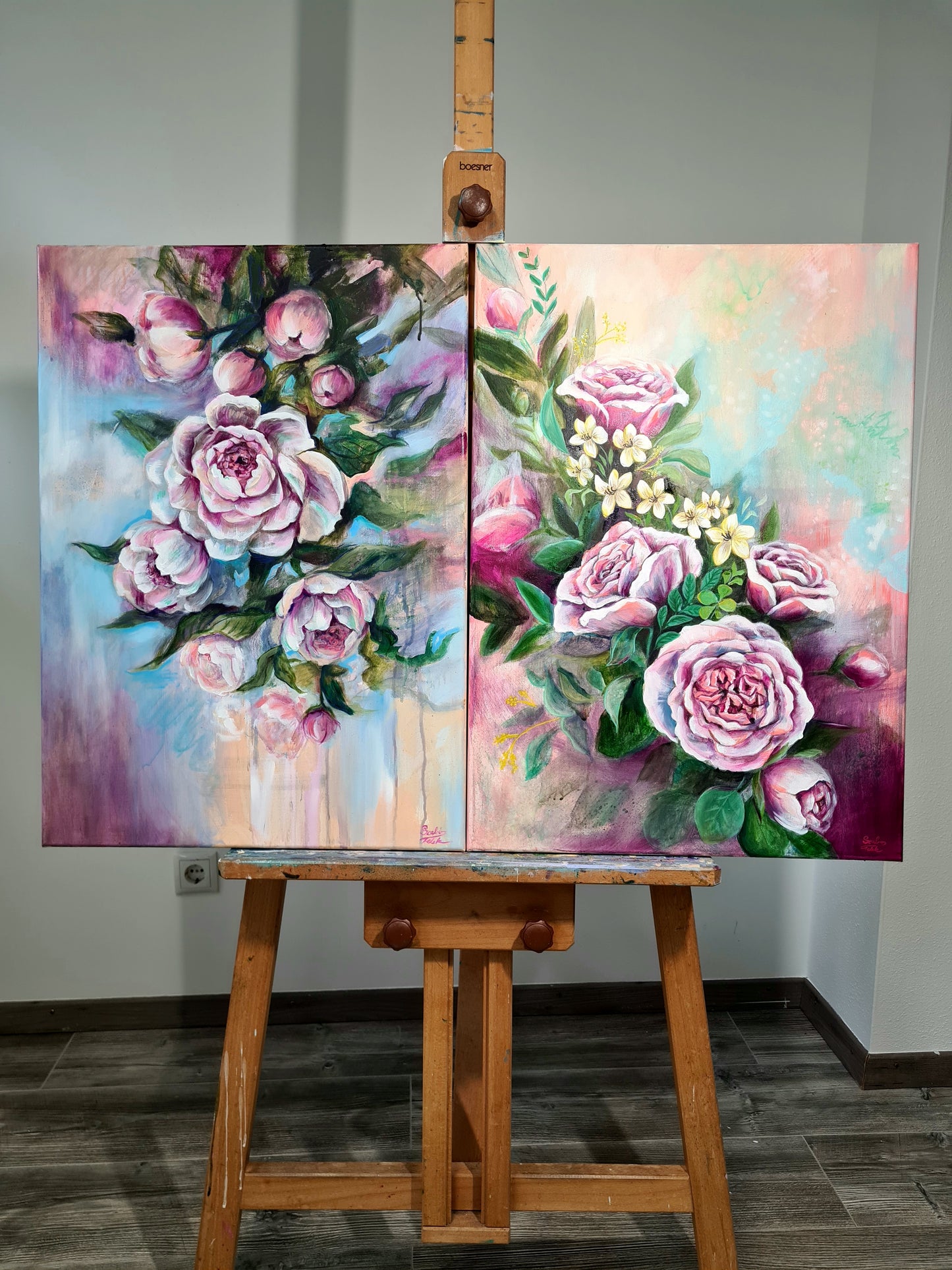 Grace and joy 50x70cm Original Mixed Media painting by Daniella Szabó-Telek