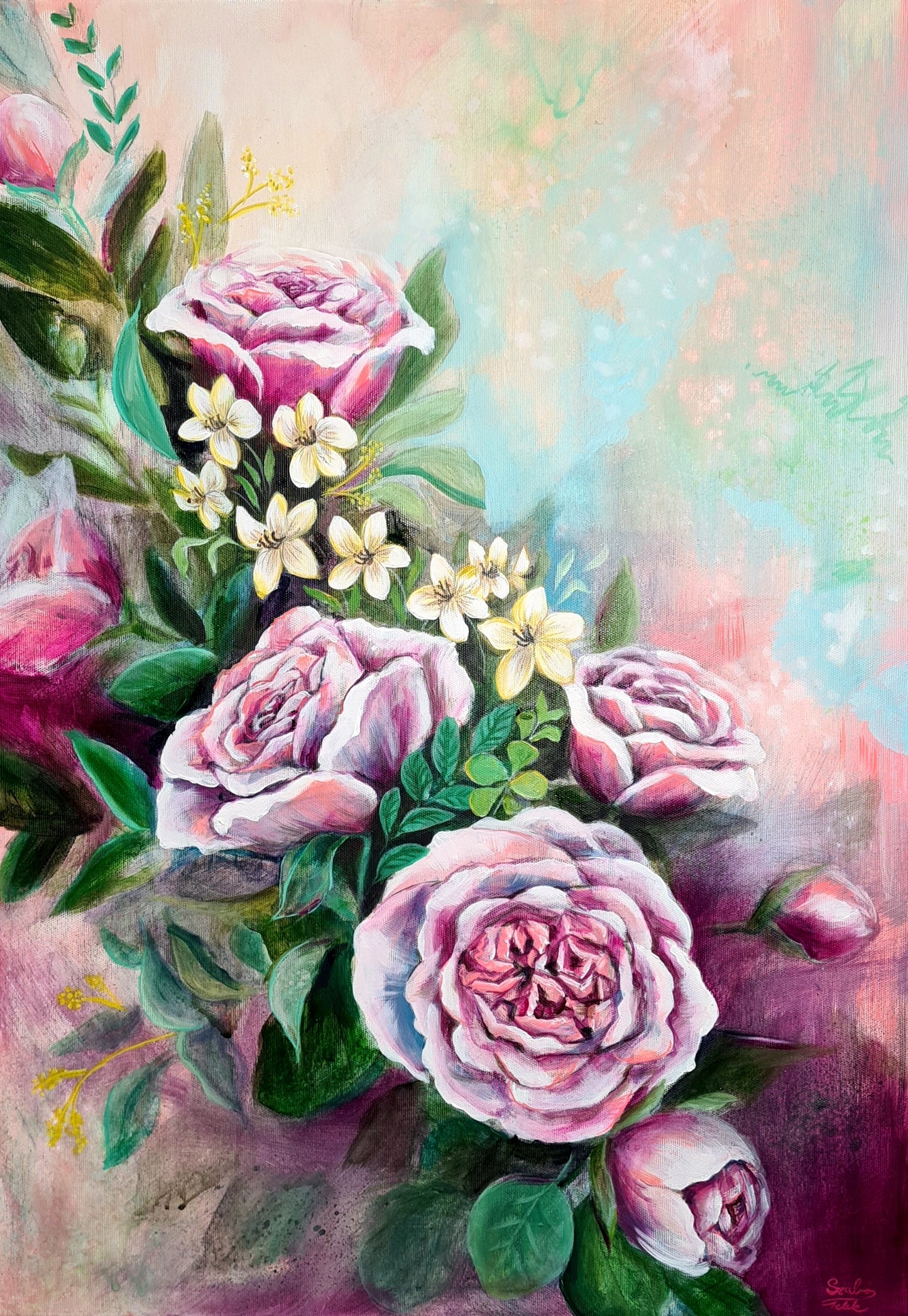 A love that goes beyond boundaries 50x70 cm Mixed media painting on Canvas from Daniella Szabó-Telek