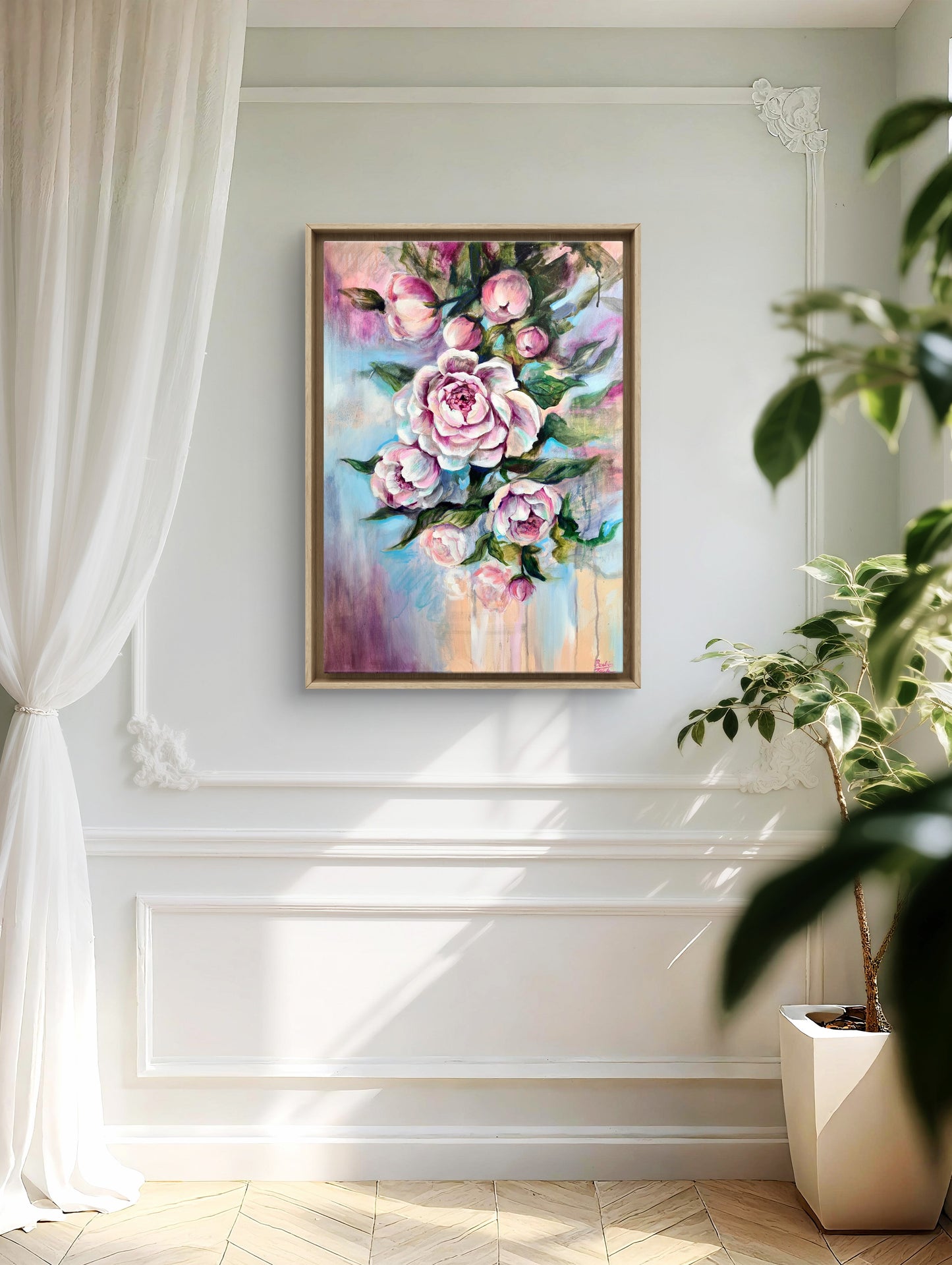 Grace and joy 50x70cm Original Mixed Media painting by Daniella Szabó-Telek