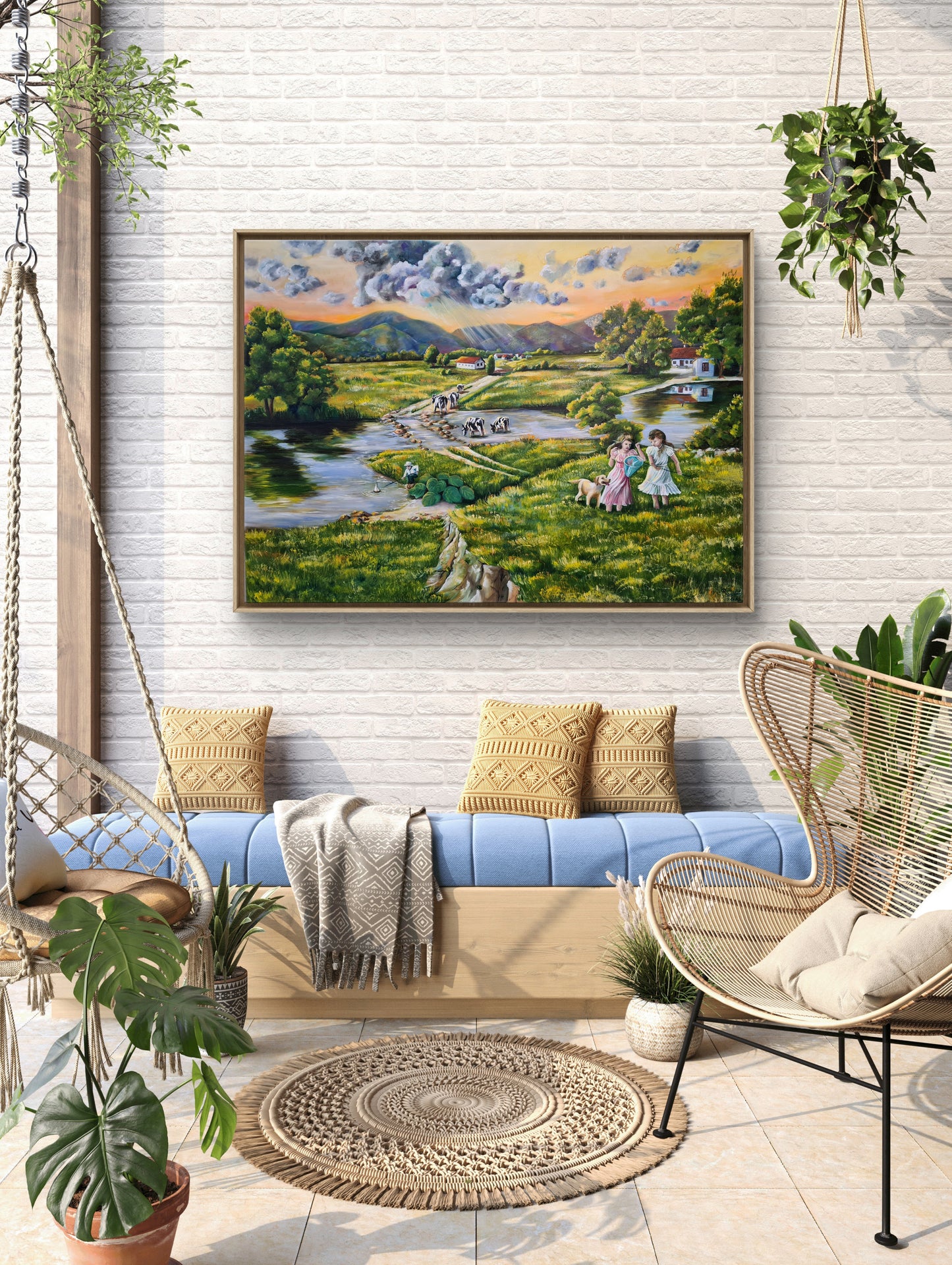 Time to go home 120x90 cm Original Oil painting by Daniella Szabó-Telek