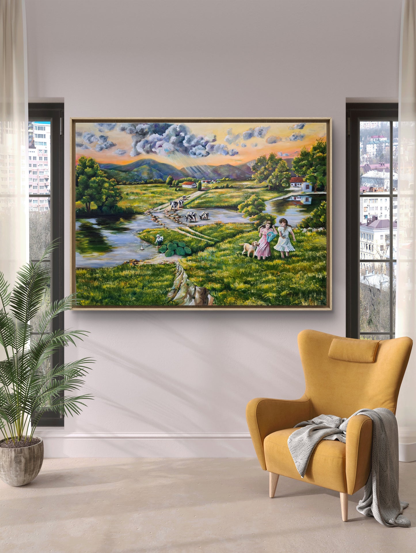 Time to go home 120x90 cm Original Oil painting by Daniella Szabó-Telek