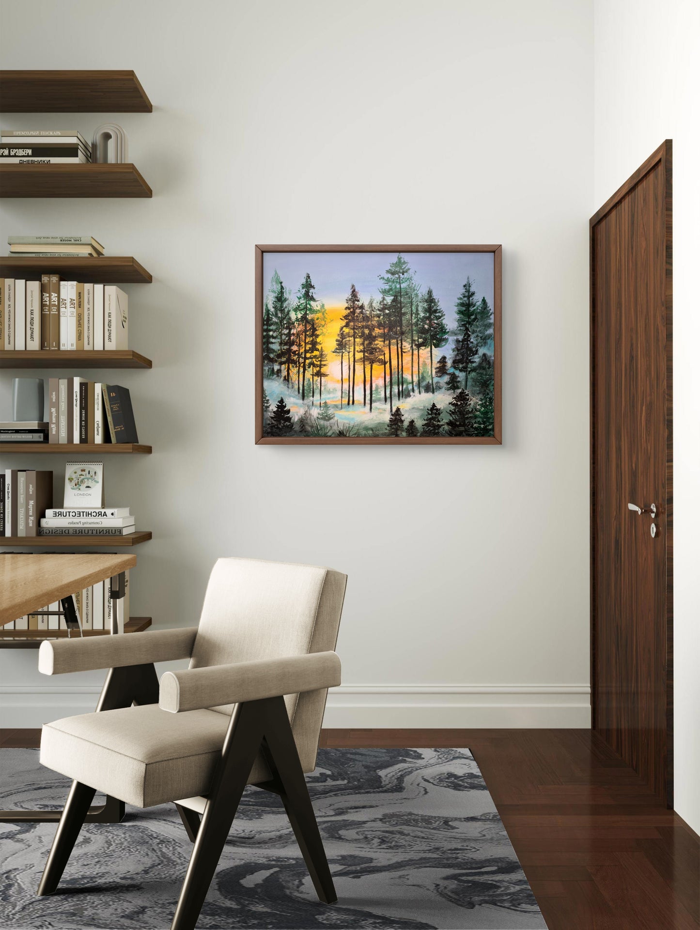 Morning in the forest 40x50 cm Origina Acrylic painting by Daniella-Szabó-Telek