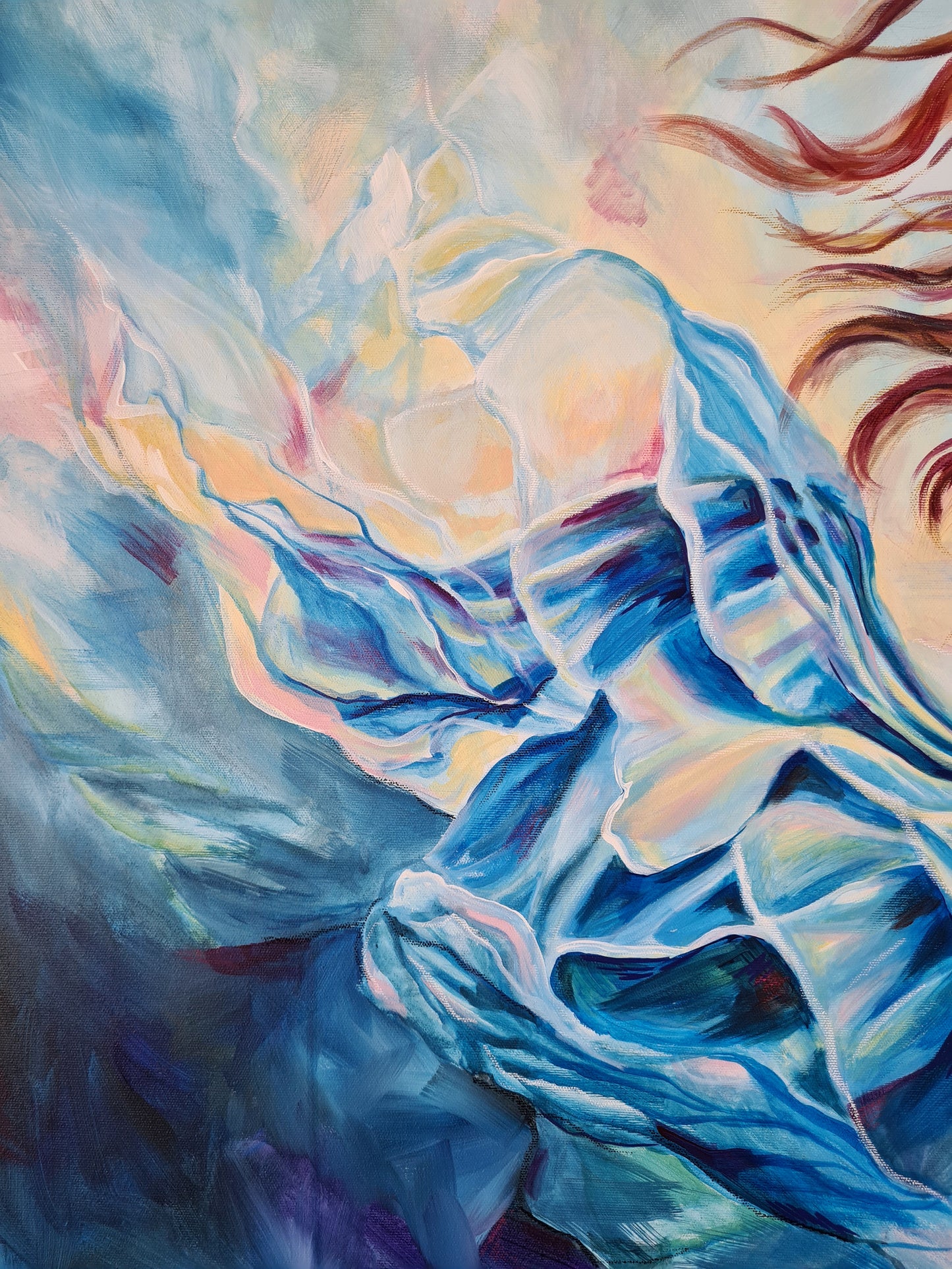 In your loving arms 70x100 cm Original Mixed Media Painting on Canvas from Daniella Szabò-Telek