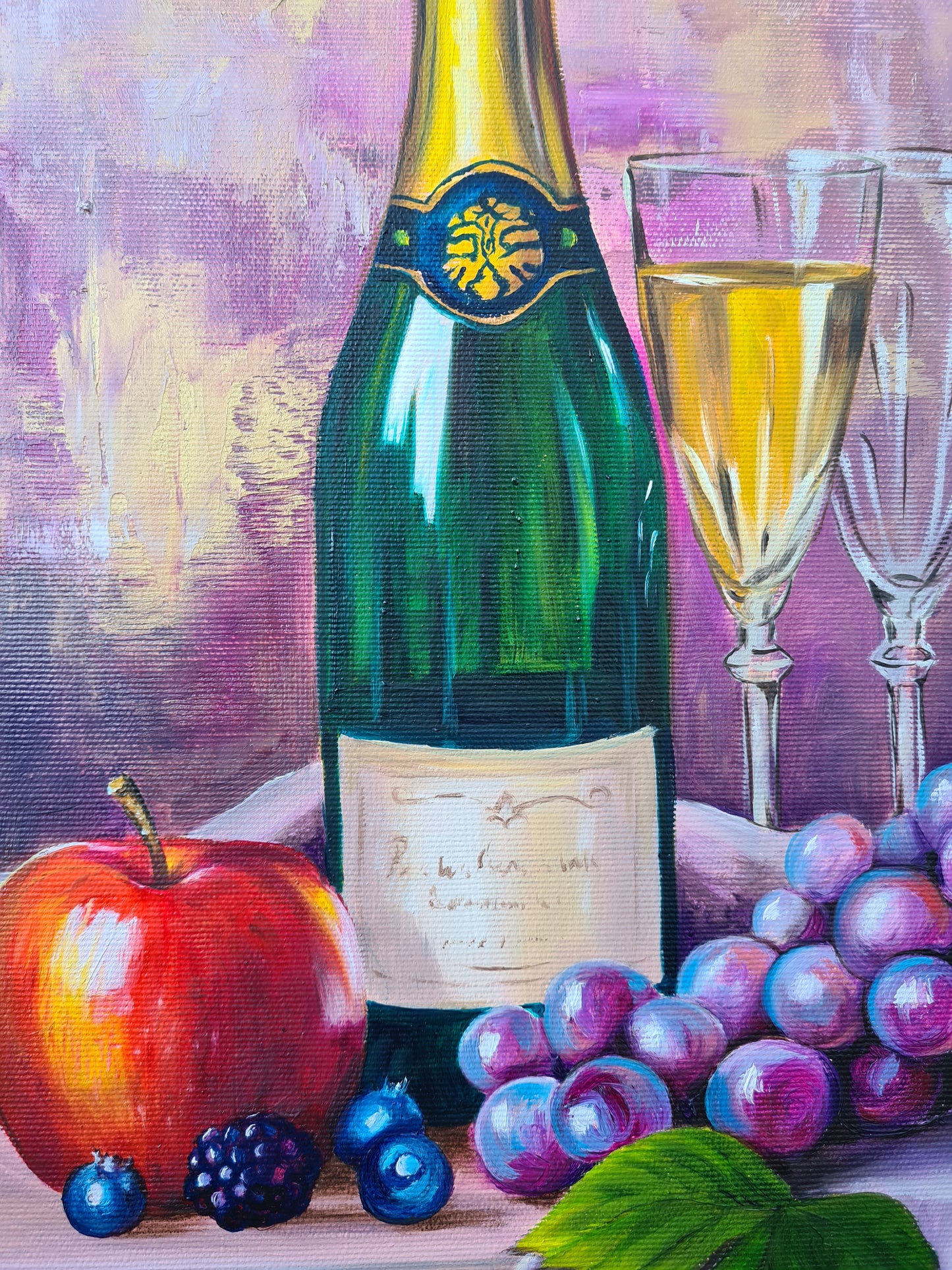 Rooster, 50x50cm original oil painting by Daniella Szabò-Telek