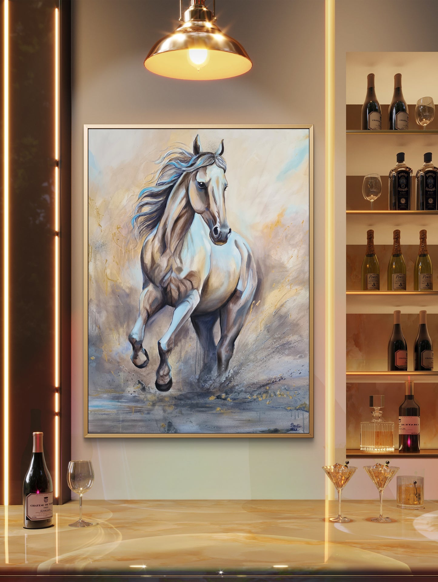 Sand in the wind 90x120 cm Mixed media painting by Daniella Szabó-Telek