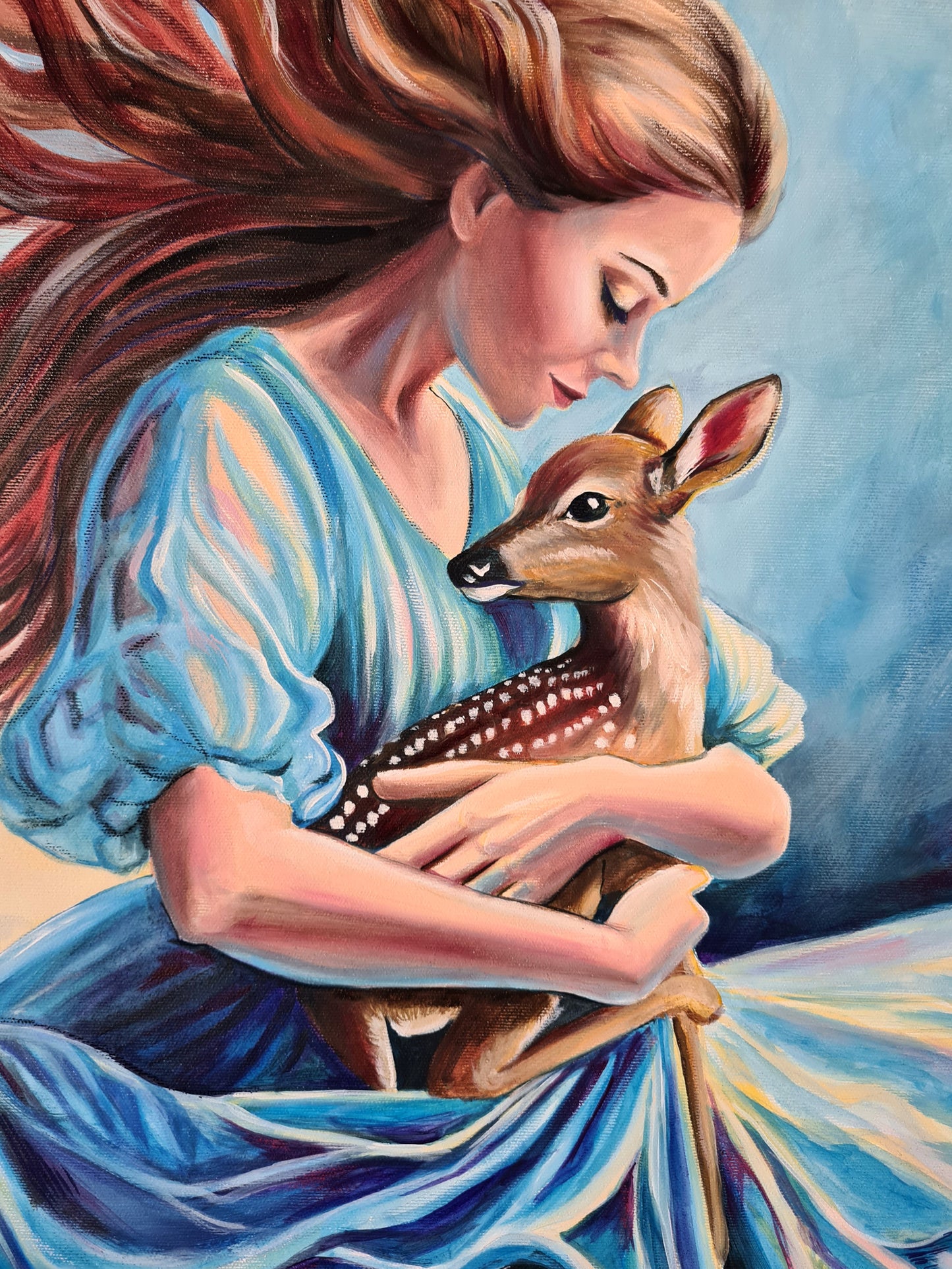 In your loving arms 70x100 cm Original Mixed Media Painting on Canvas from Daniella Szabò-Telek