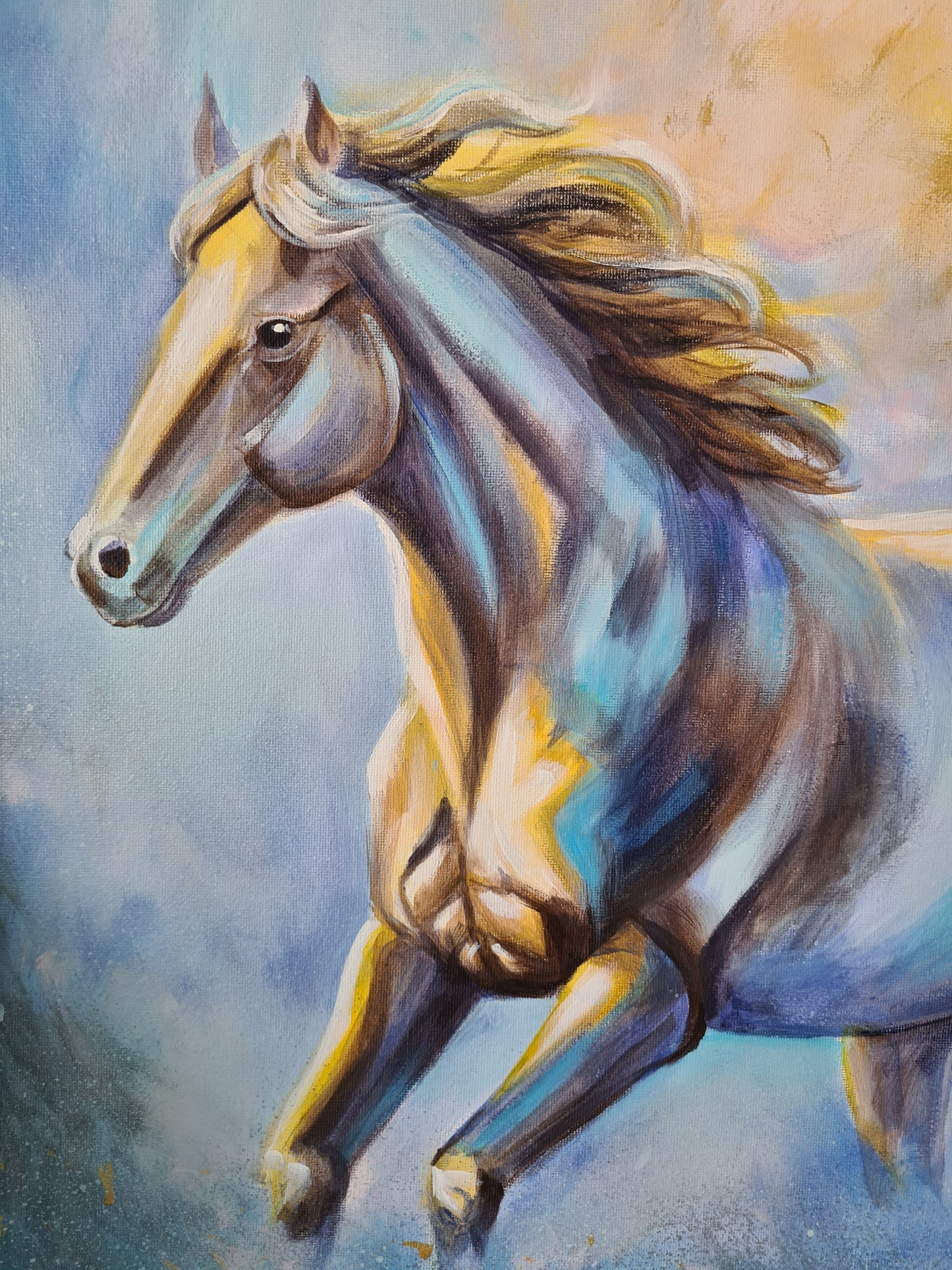 Early morning run 60x80 cm Original Mixed media Painting on Canvas from Daniella Szabò-Telek