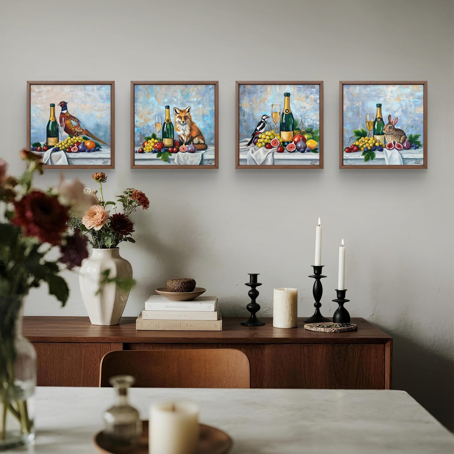 “Fox” – Fine Art Print (30x30 cm)  Wildlife & Wine Collection