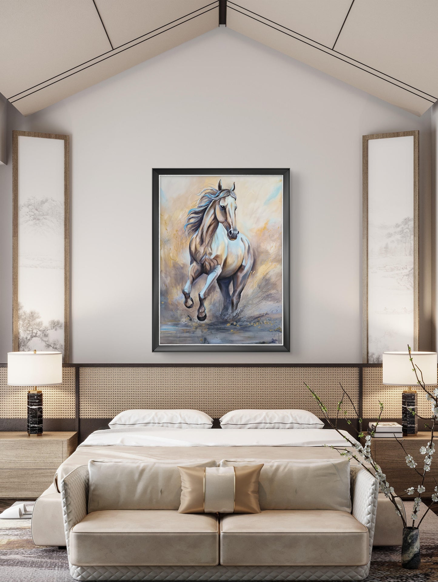 Sand in the wind 90x120 cm Mixed media painting by Daniella Szabó-Telek