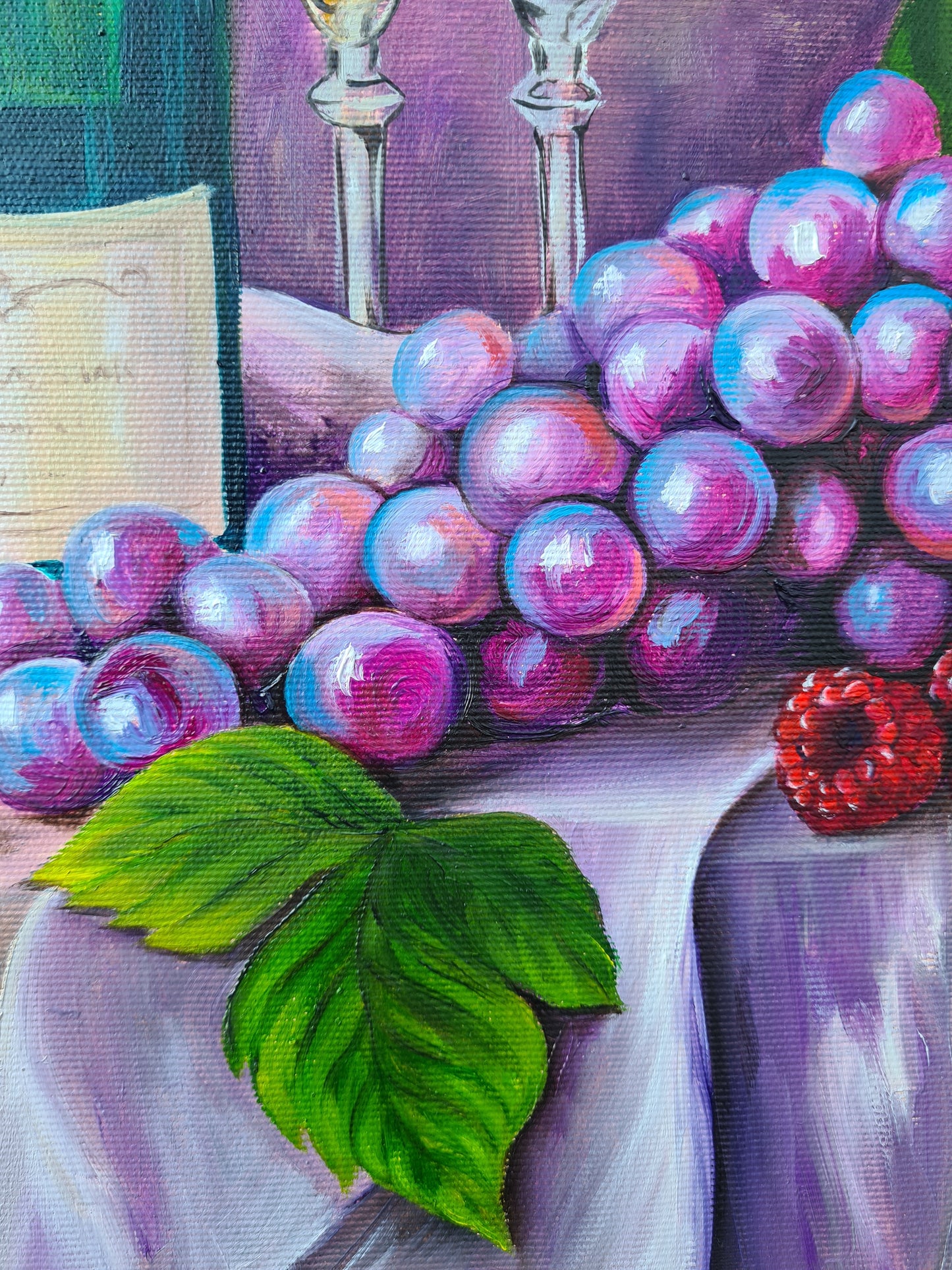 Rooster, 50x50cm original oil painting by Daniella Szabò-Telek