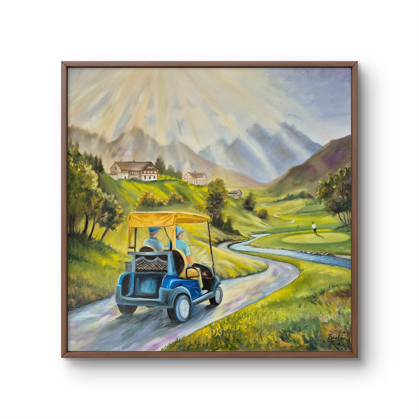 Lost Somewhere in the Sunset, 50x50 cm Original Oilpainting from Daniella Szabò-Telek