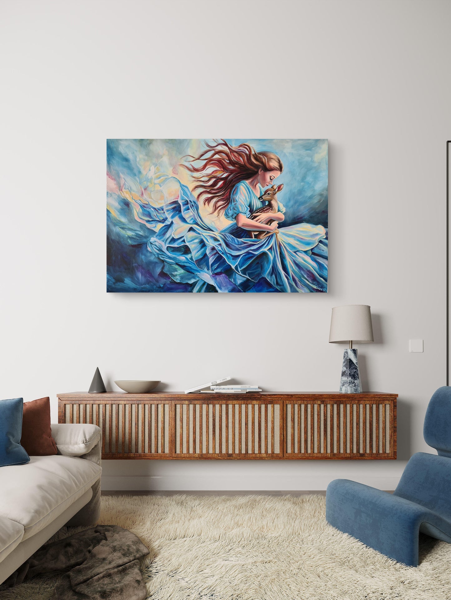 In your loving arms 70x100 cm Original Mixed Media Painting on Canvas from Daniella Szabò-Telek