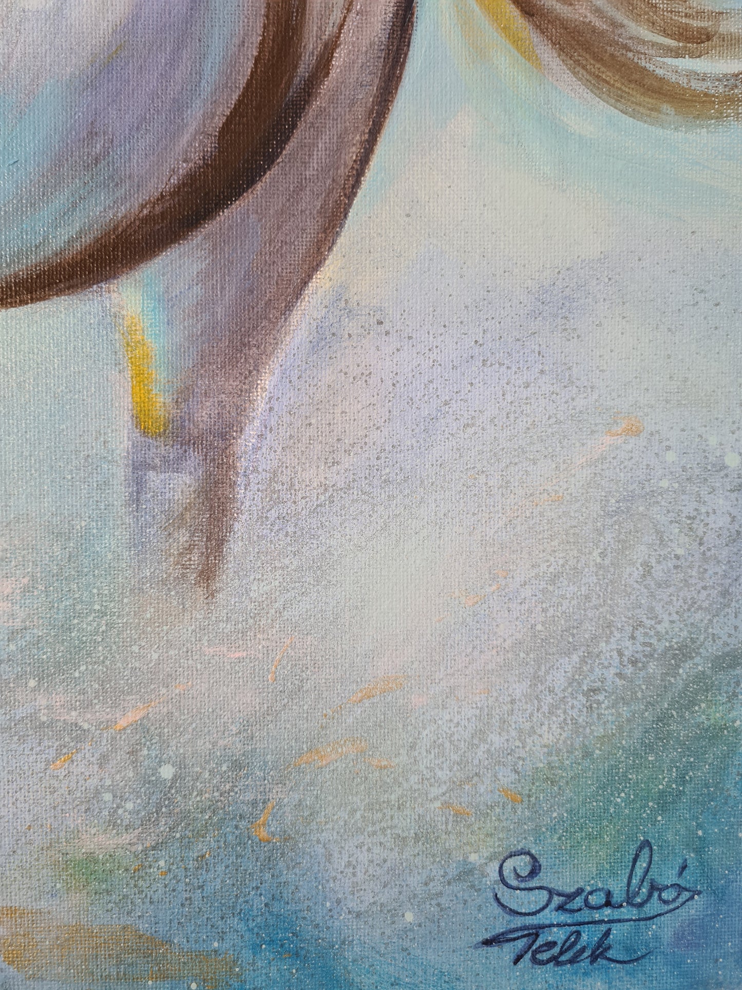 Early morning run 60x80 cm Original Mixed media Painting on Canvas from Daniella Szabò-Telek