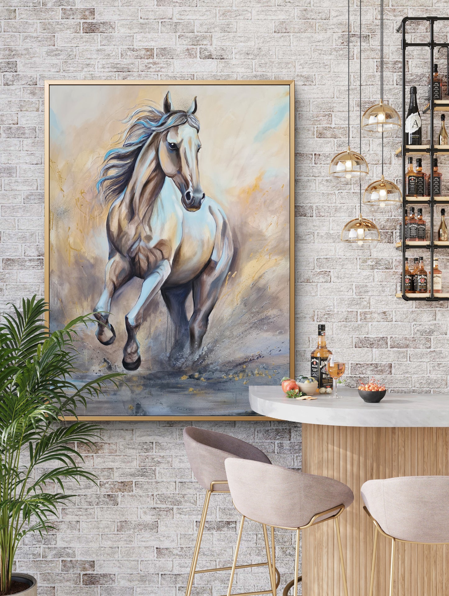 Sand in the wind 90x120 cm Mixed media painting by Daniella Szabó-Telek