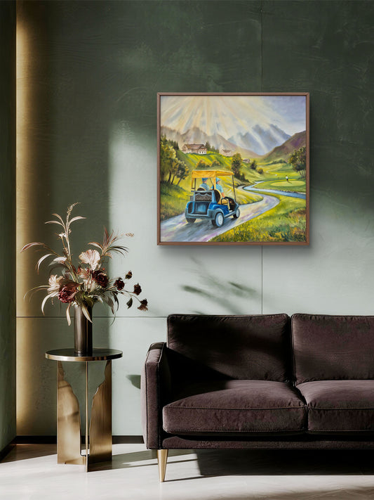 Lost Somewhere in the Sunset, 50x50 cm Original Oilpainting from Daniella Szabò-Telek