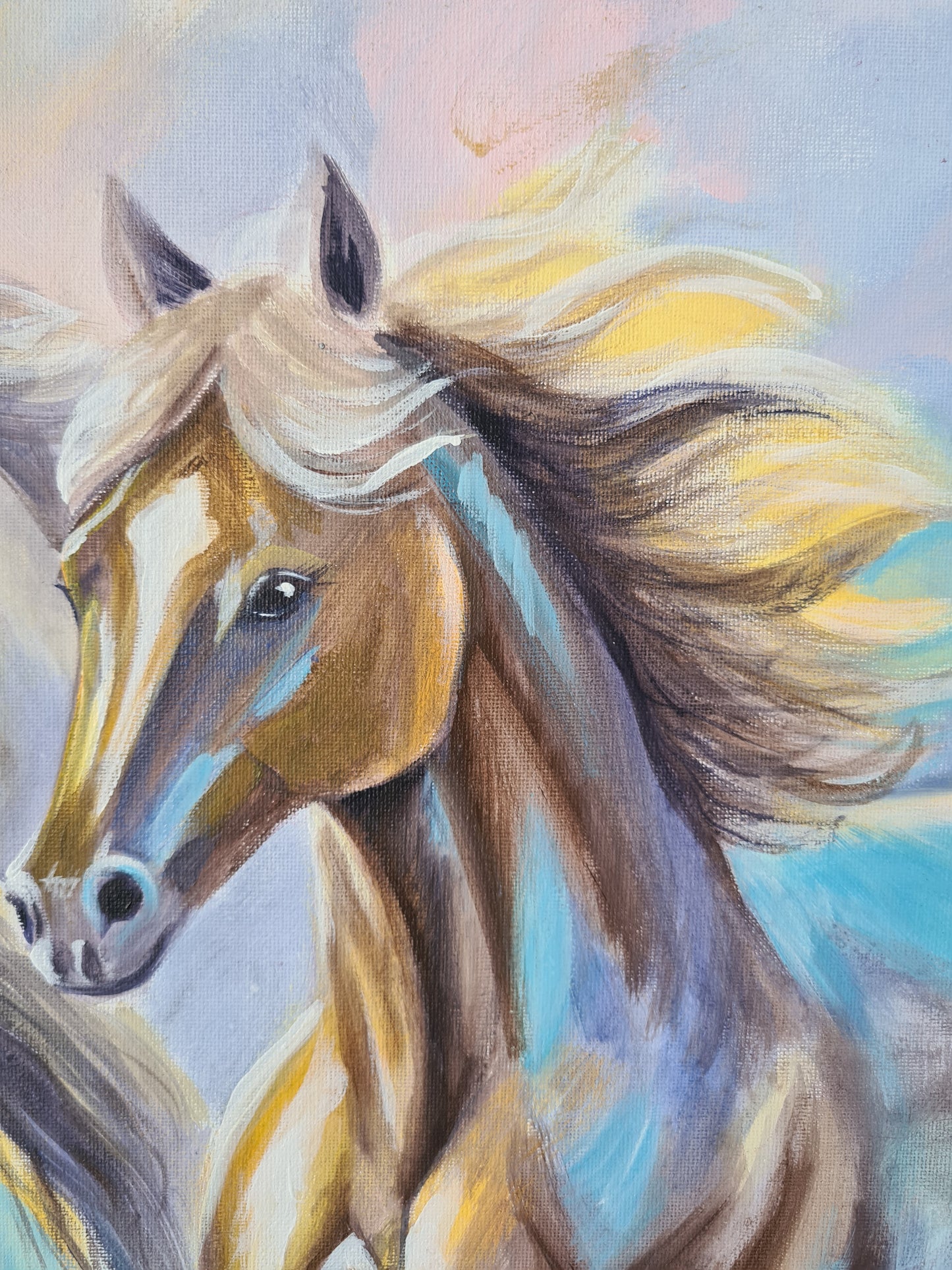 Early morning run 60x80 cm Original Mixed media Painting on Canvas from Daniella Szabò-Telek