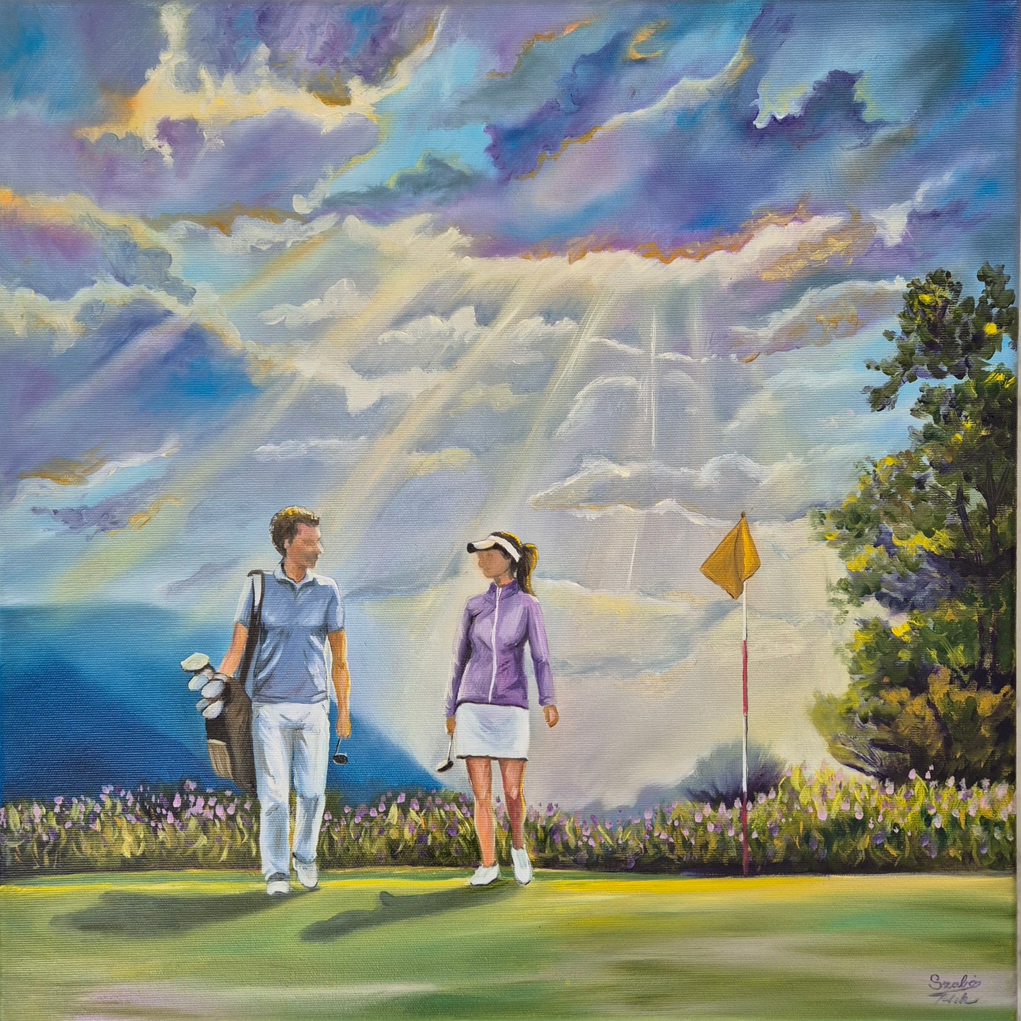 Played Together, Lost Forever, 50x50 cm Original Oilpainting from Daniella Szabò-Telek