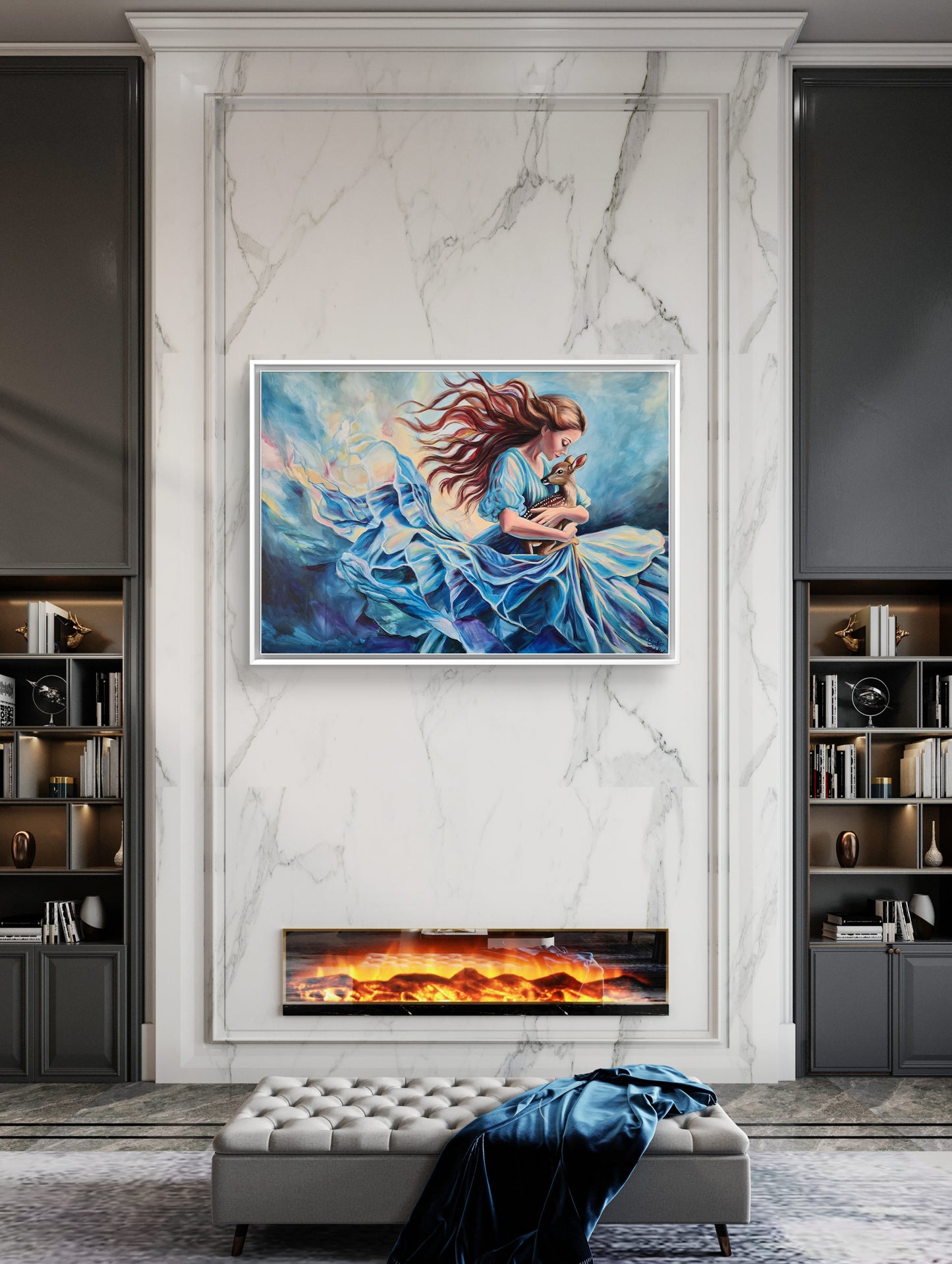 In your loving arms 70x100 cm Original Mixed Media Painting on Canvas from Daniella Szabò-Telek