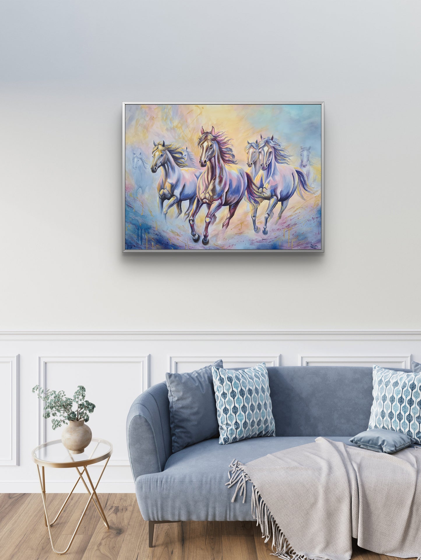 Silky morning sun 120x90 cm Original Mixed media Painting on Canvas from Daniella Szabò-Telek