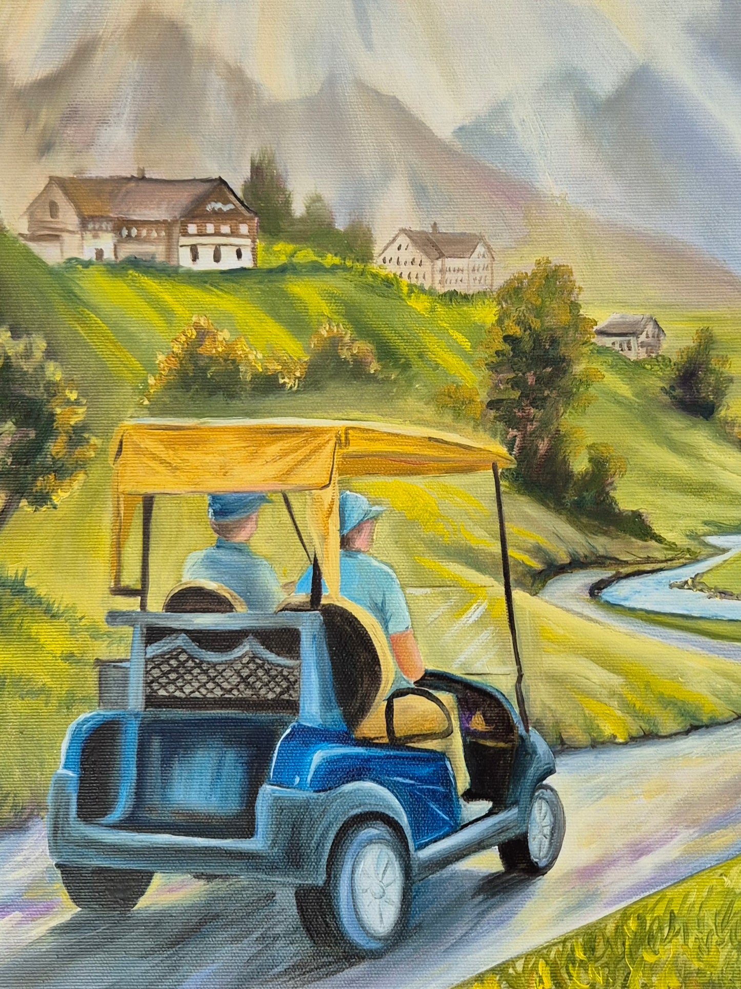 Lost Somewhere in the Sunset, 50x50 cm Original Oilpainting from Daniella Szabò-Telek